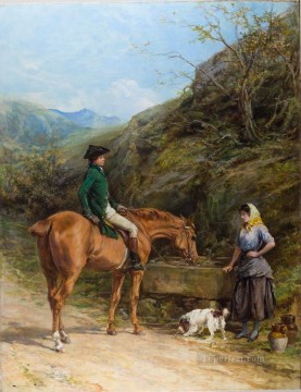 Heywood Hardy Painting - A Chance Meeting Heywood Hardy horse riding